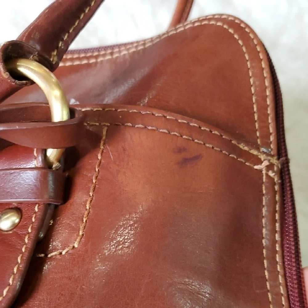 Gianni BERNINI Brown Large  leather Tote Bag Double Zipper